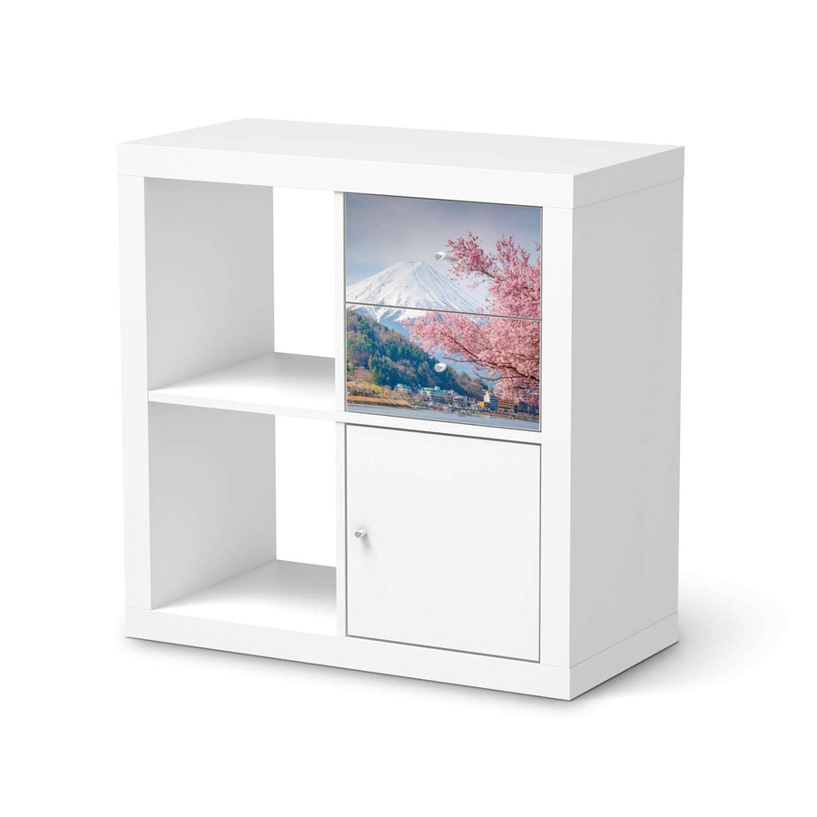 Möbelfolie IKEA Mount Fuji - IKEA Expedit Regal Schubladen  - weiss