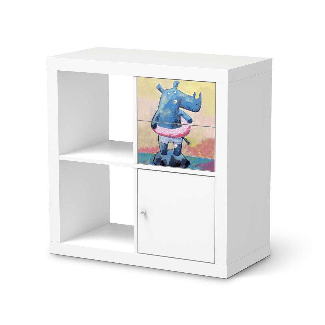 Möbelfolie IKEA Nashorn - IKEA Expedit Regal Schubladen  - weiss