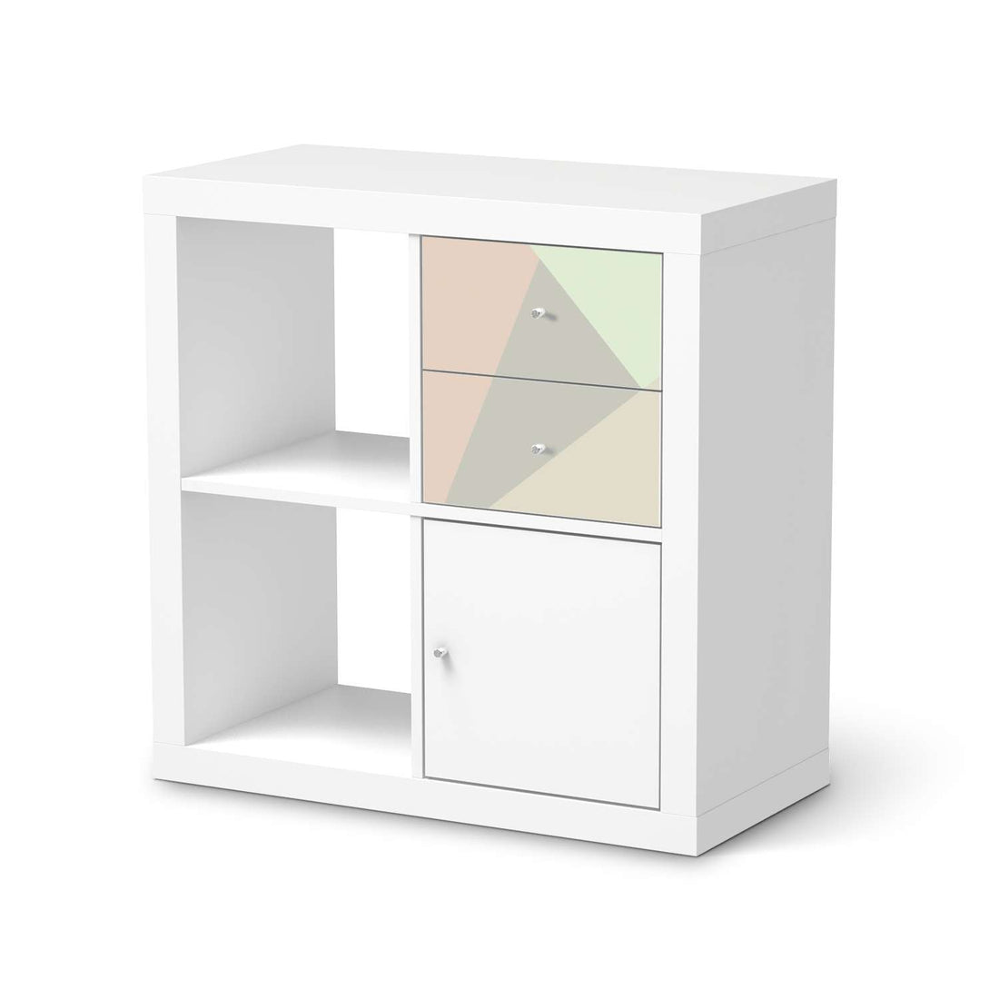 Möbelfolie IKEA Pastell Geometrik - IKEA Expedit Regal Schubladen  - weiss