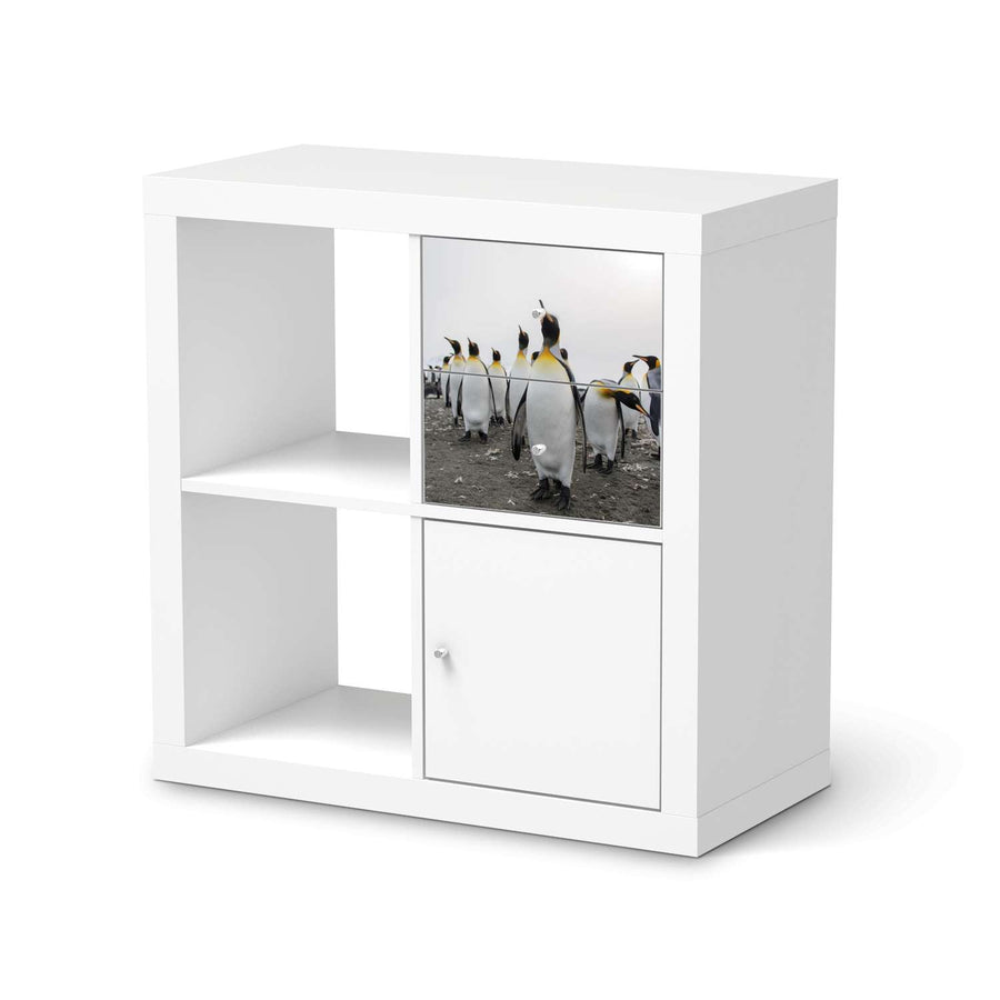 Möbelfolie IKEA Penguin Family - IKEA Expedit Regal Schubladen  - weiss