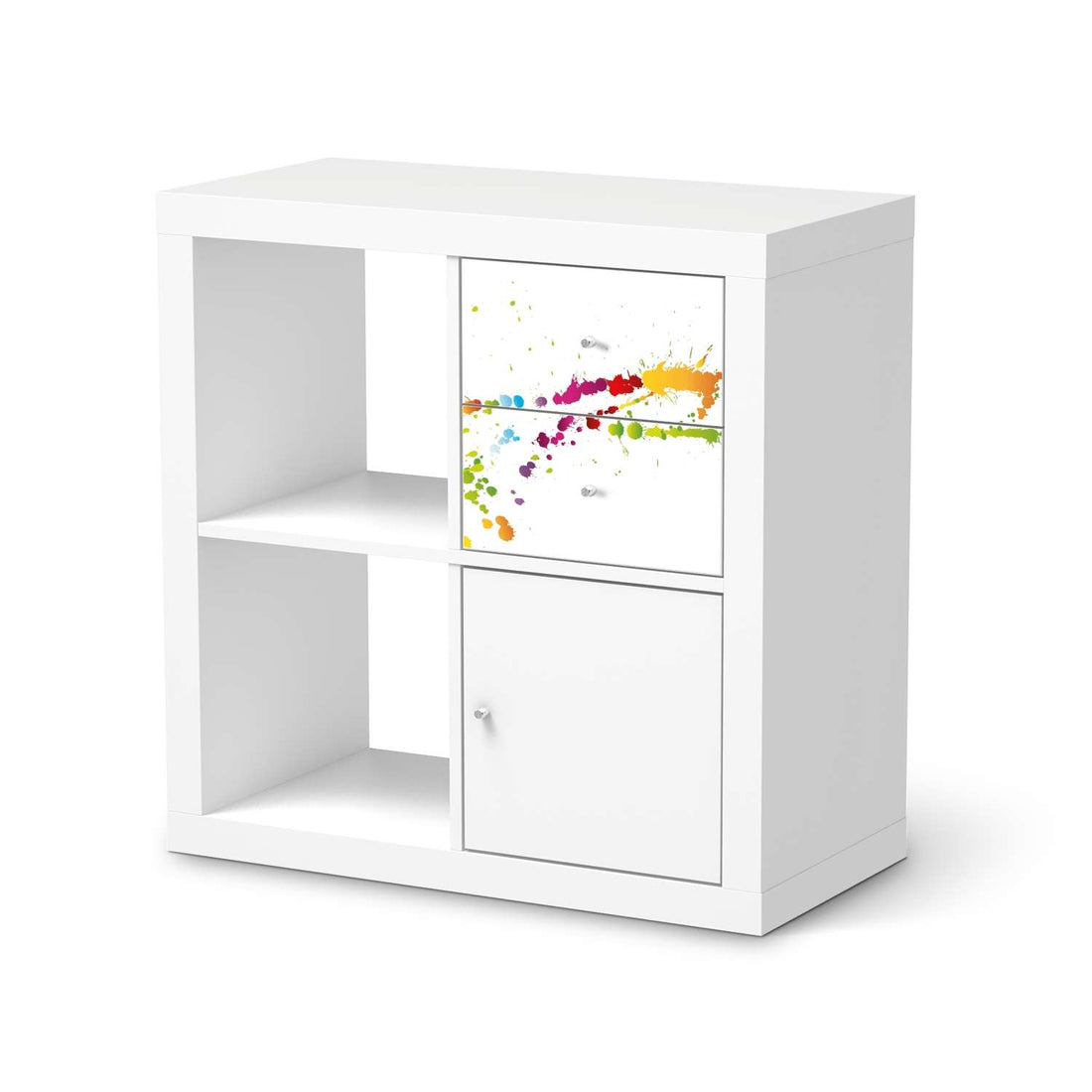 Möbelfolie IKEA Splash 2 - IKEA Expedit Regal Schubladen  - weiss