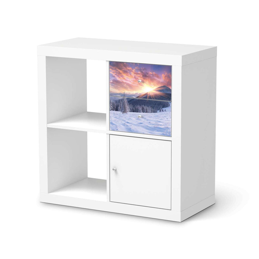 Möbelfolie IKEA Zauberhafte Winterlandschaft - IKEA Expedit Regal Schubladen  - weiss