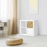Möbelfolie IKEA 3D Retro - IKEA Expedit Regal Schubladen - Wohnzimmer