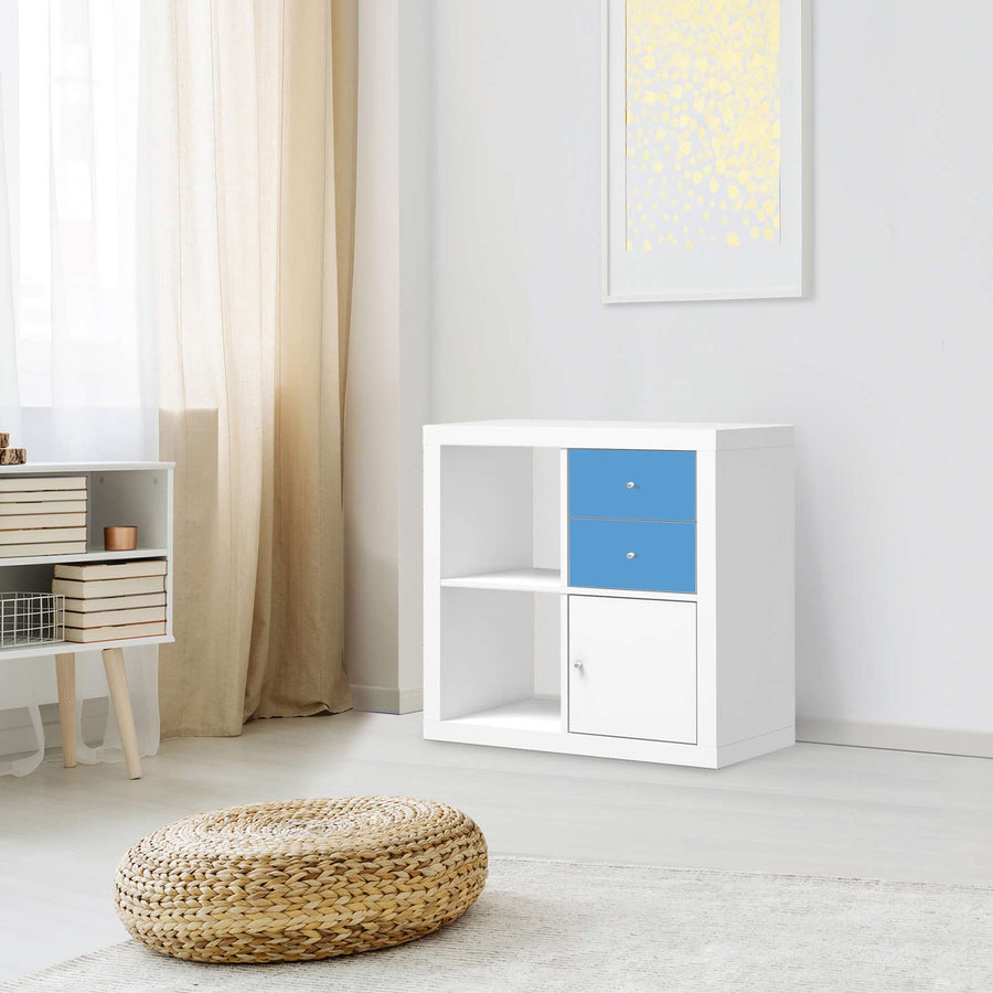 Möbelfolie IKEA Blau Light - IKEA Expedit Regal Schubladen - Wohnzimmer