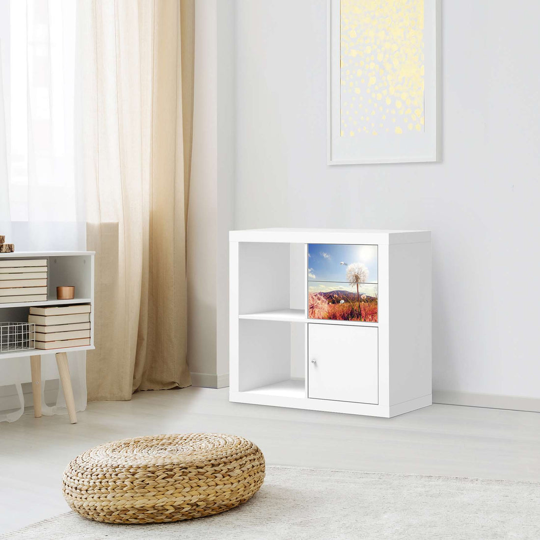 Möbelfolie IKEA Dandelion - IKEA Expedit Regal Schubladen - Wohnzimmer