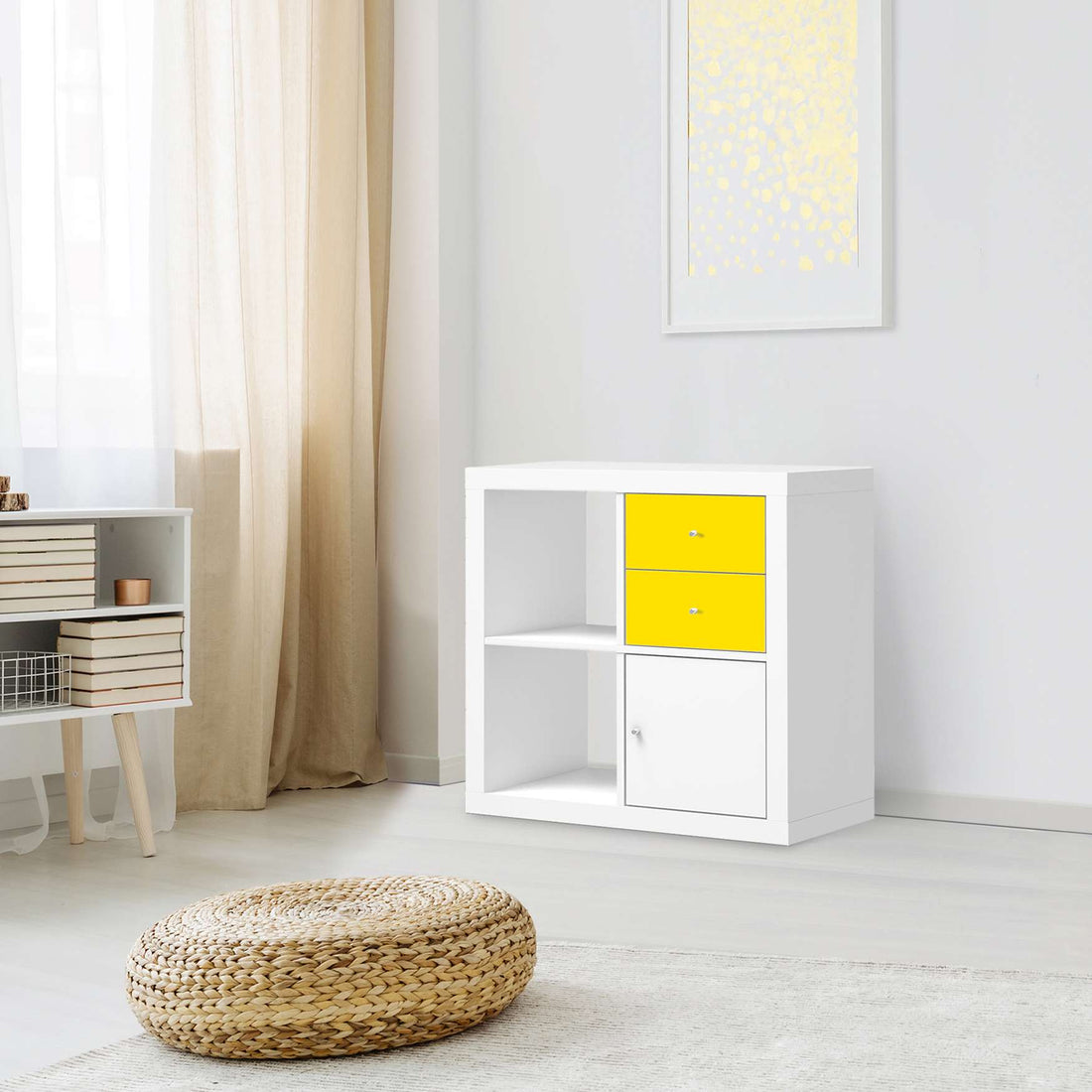 Möbelfolie IKEA Gelb Dark - IKEA Expedit Regal Schubladen - Wohnzimmer