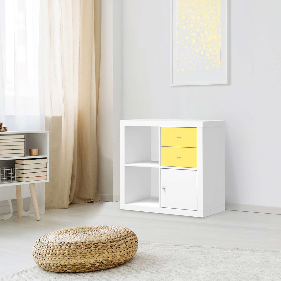 Möbelfolie IKEA Gelb Light - IKEA Expedit Regal Schubladen - Wohnzimmer