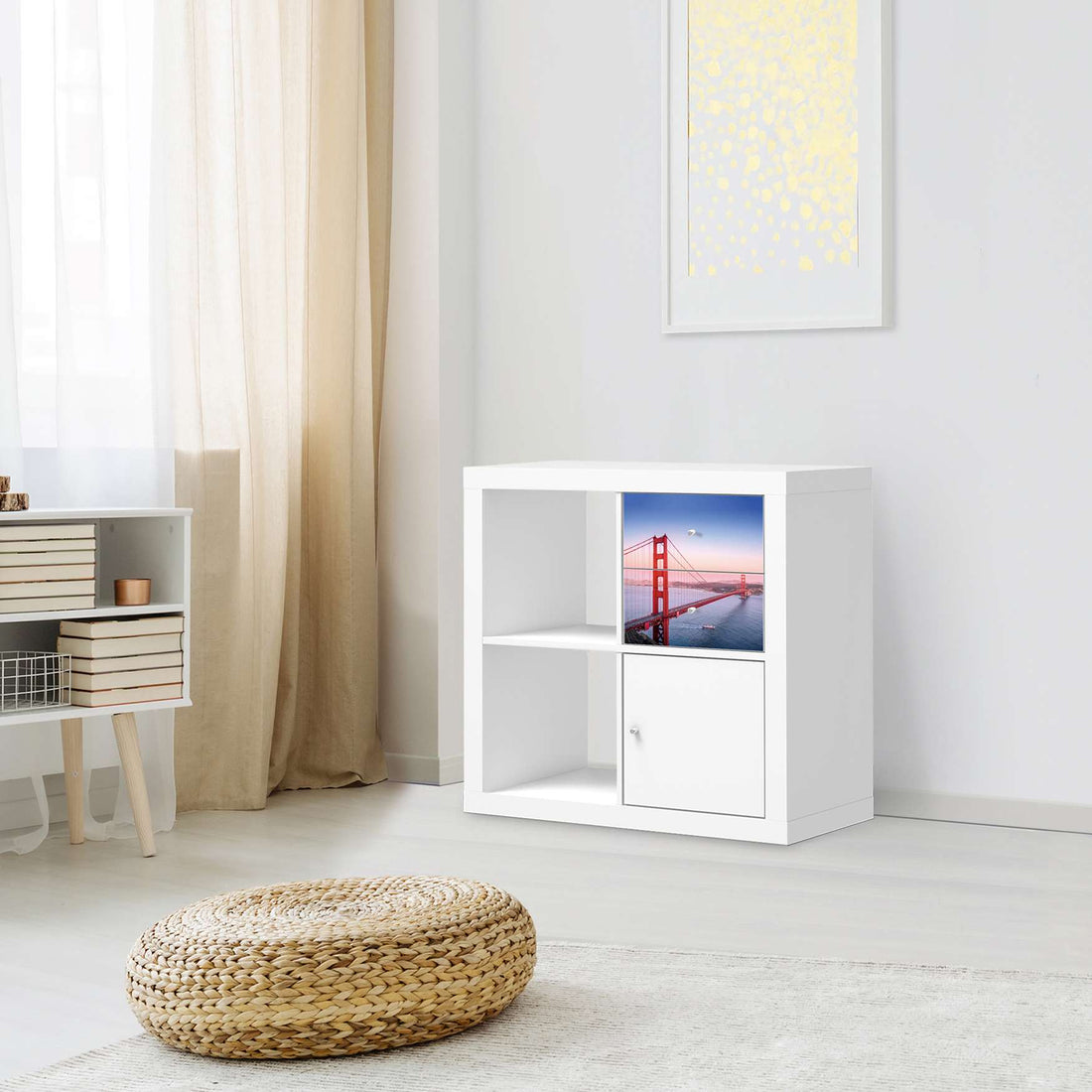 Möbelfolie IKEA Golden Gate - IKEA Expedit Regal Schubladen - Wohnzimmer