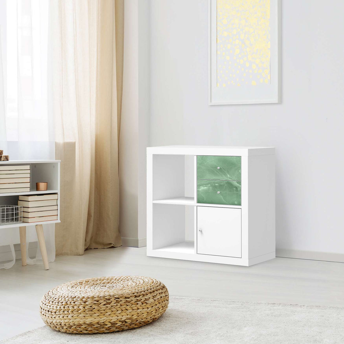 Möbelfolie IKEA Jadeglück - IKEA Expedit Regal Schubladen - Wohnzimmer