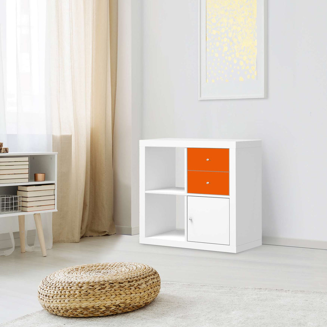 Möbelfolie IKEA Orange Dark - IKEA Expedit Regal Schubladen - Wohnzimmer