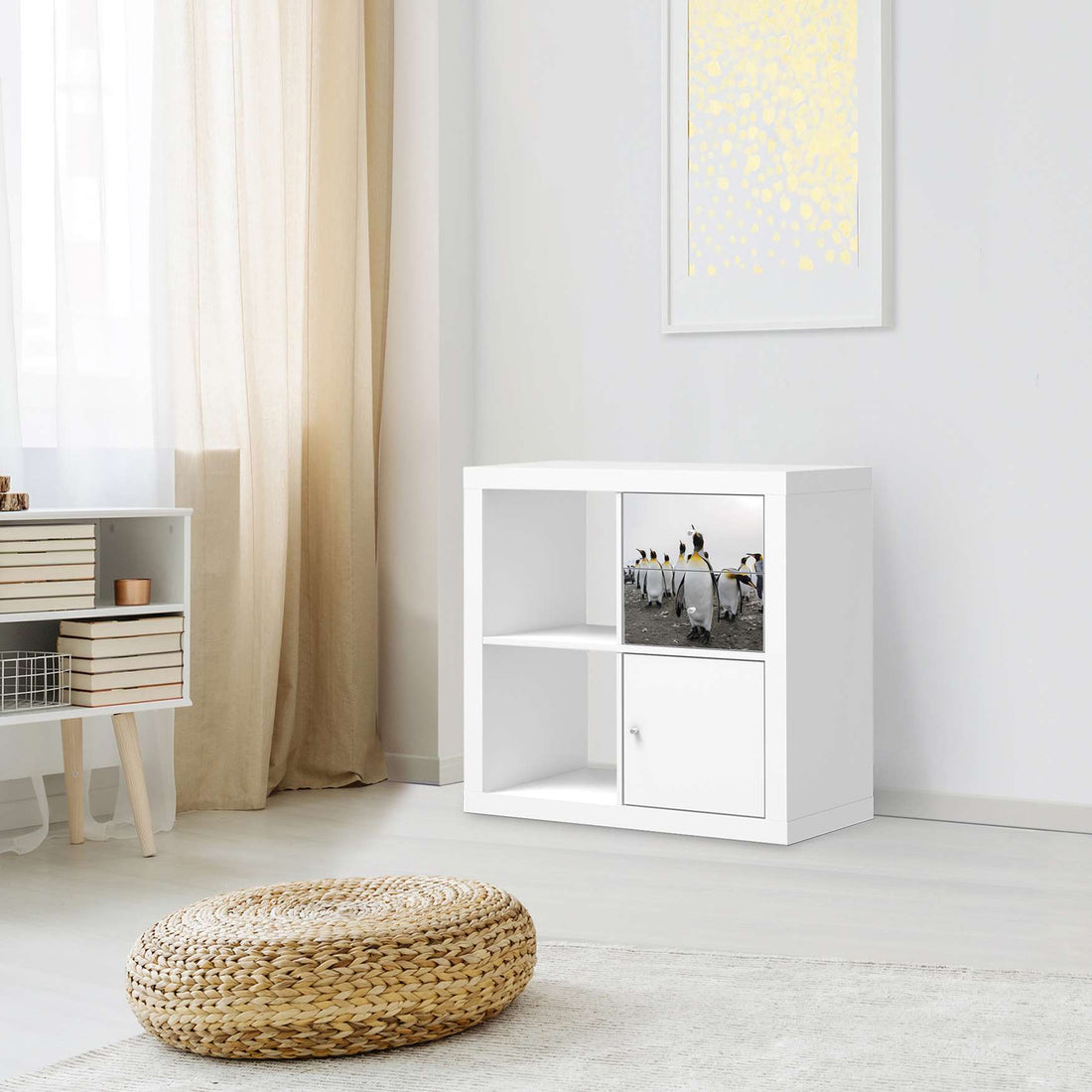 Möbelfolie IKEA Penguin Family - IKEA Expedit Regal Schubladen - Wohnzimmer