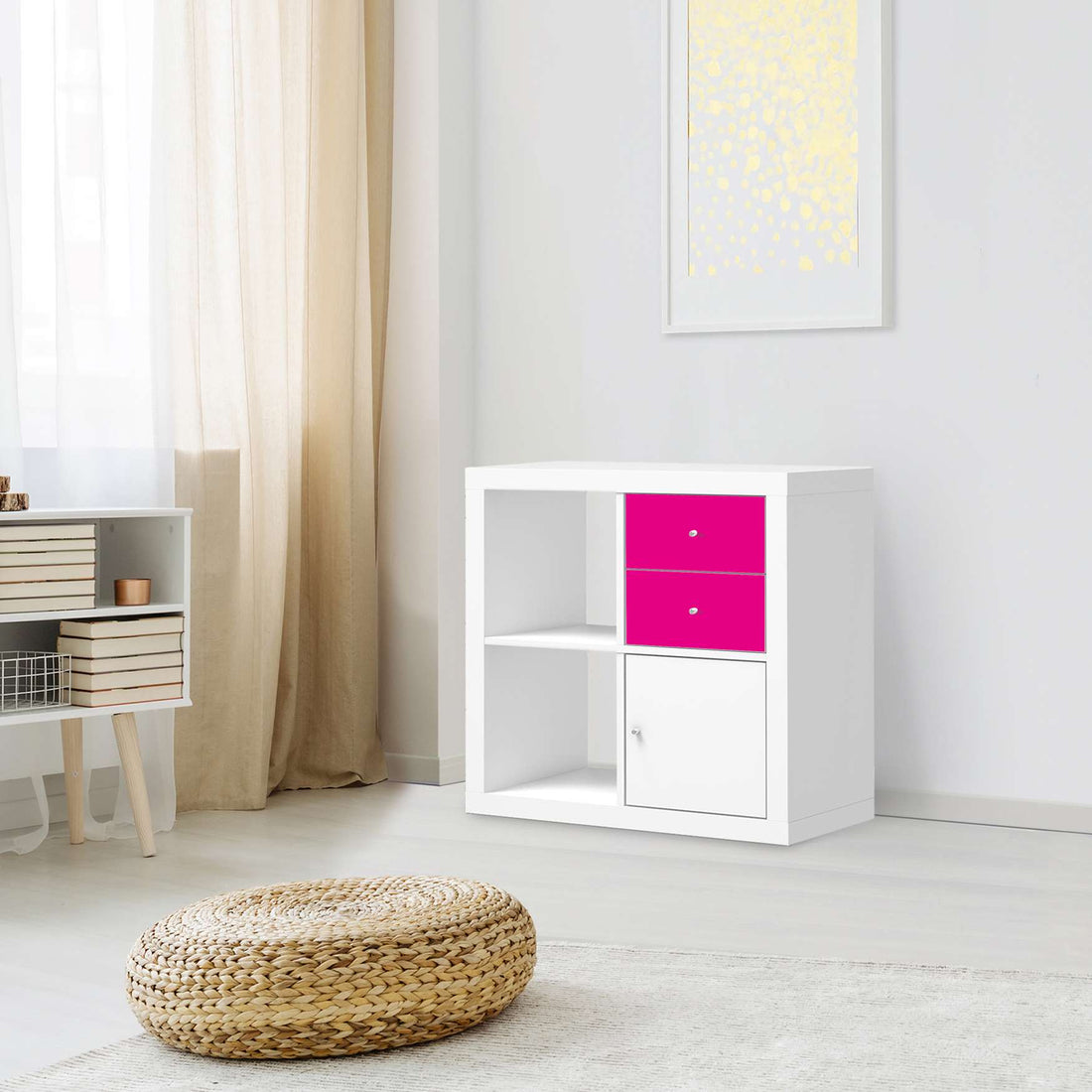 Möbelfolie IKEA Pink Dark - IKEA Expedit Regal Schubladen - Wohnzimmer