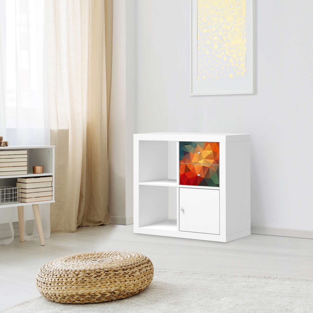 Möbelfolie IKEA Polygon - IKEA Expedit Regal Schubladen - Wohnzimmer