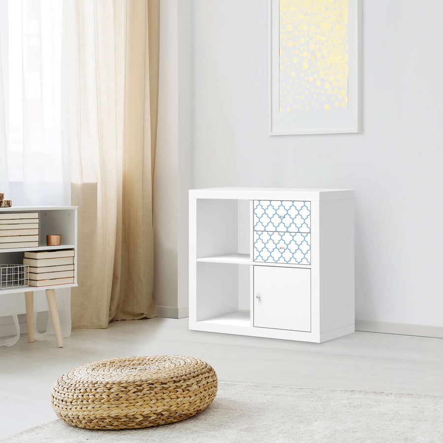 Möbelfolie IKEA Retro Pattern - Blau - IKEA Expedit Regal Schubladen - Wohnzimmer