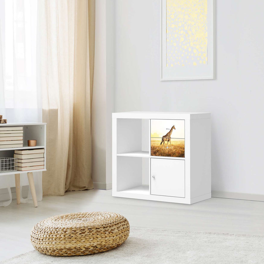 Möbelfolie IKEA Savanna Giraffe - IKEA Expedit Regal Schubladen - Wohnzimmer