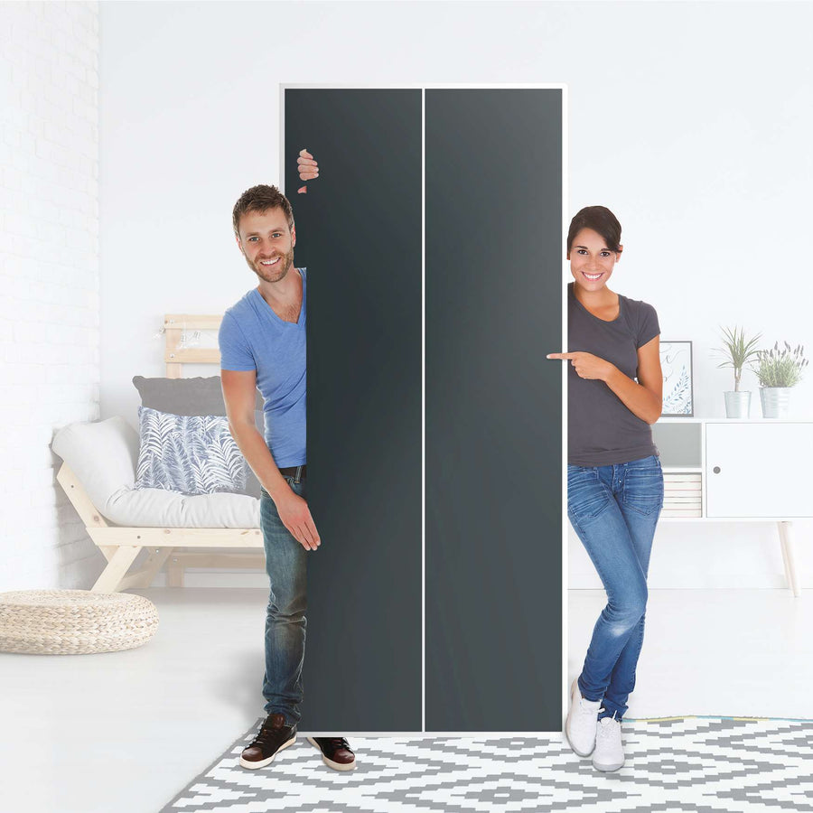 Möbelfolie IKEA Blaugrau Dark - IKEA Pax Schrank 236 cm Höhe - 2 Türen - Folie