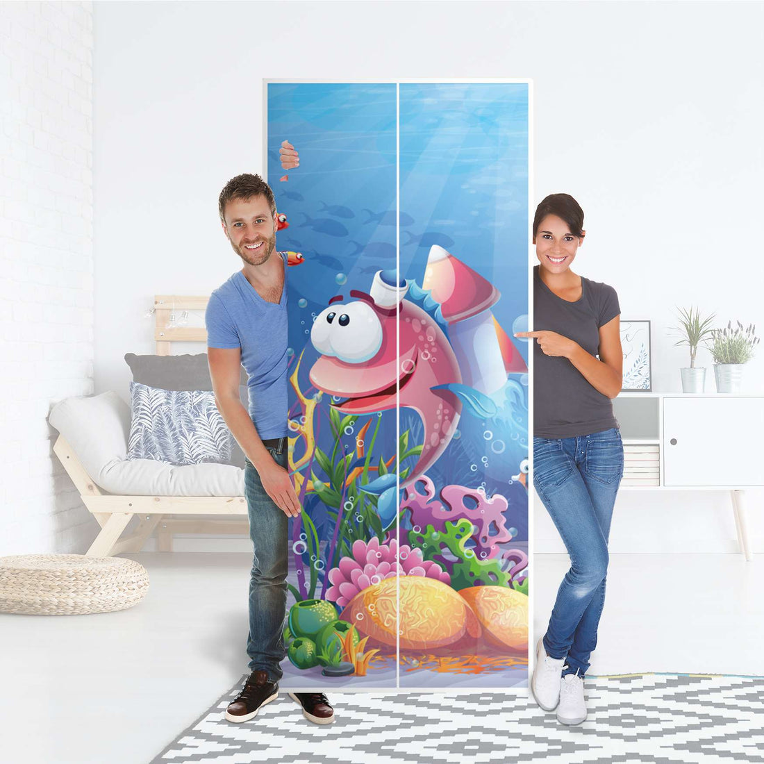 Möbelfolie IKEA Bubbles - IKEA Pax Schrank 236 cm Höhe - 2 Türen - Folie