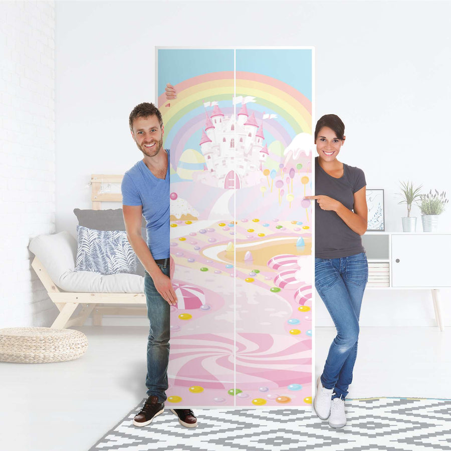 Möbelfolie IKEA Candyland - IKEA Pax Schrank 236 cm Höhe - 2 Türen - Folie