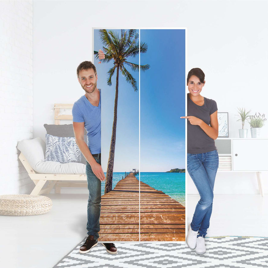 Möbelfolie IKEA Caribbean - IKEA Pax Schrank 236 cm Höhe - 2 Türen - Folie