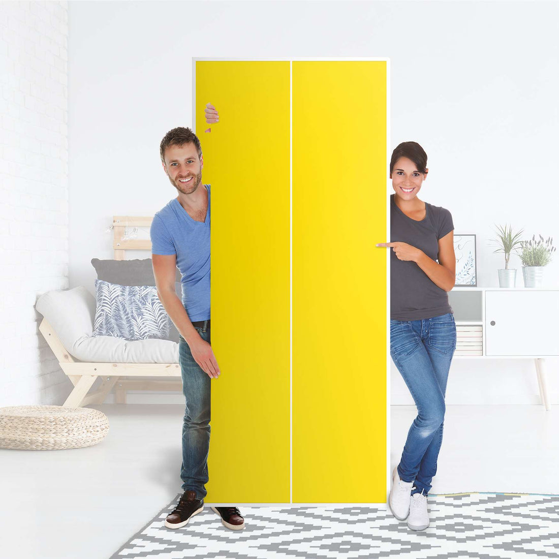 Möbelfolie IKEA Gelb Dark - IKEA Pax Schrank 236 cm Höhe - 2 Türen - Folie