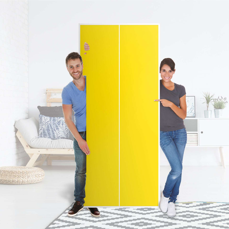 Möbelfolie IKEA Gelb Dark - IKEA Pax Schrank 236 cm Höhe - 2 Türen - Folie