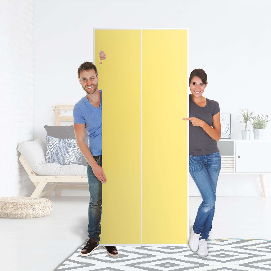 Möbelfolie IKEA Gelb Light - IKEA Pax Schrank 236 cm Höhe - 2 Türen - Folie