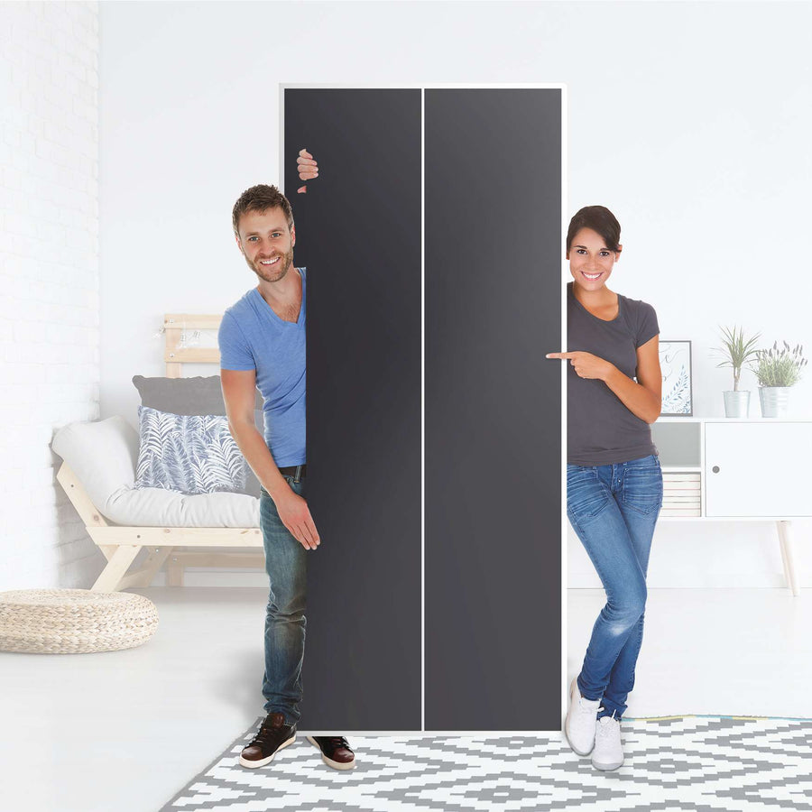 Möbelfolie IKEA Grau Dark - IKEA Pax Schrank 236 cm Höhe - 2 Türen - Folie