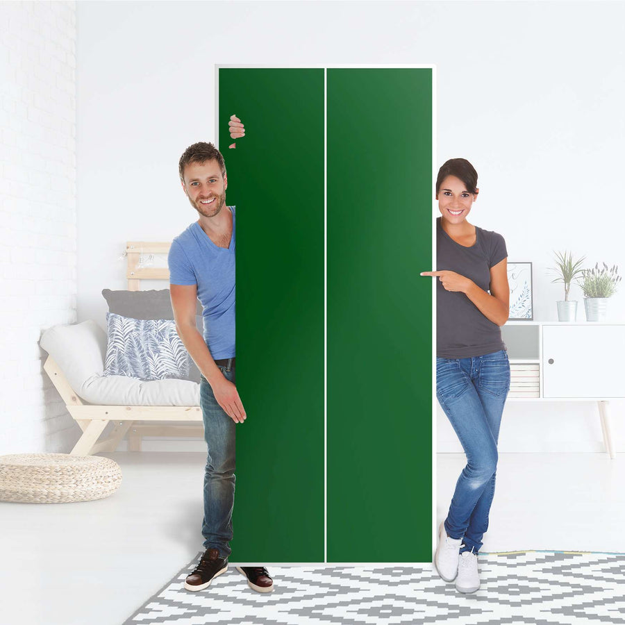 Möbelfolie IKEA Grün Dark - IKEA Pax Schrank 236 cm Höhe - 2 Türen - Folie