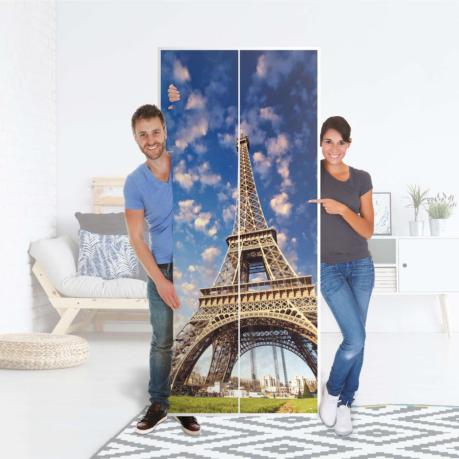 Möbelfolie IKEA La Tour Eiffel - IKEA Pax Schrank 236 cm Höhe - 2 Türen - Folie