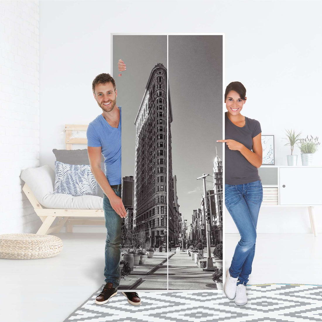 Möbelfolie IKEA Manhattan - IKEA Pax Schrank 236 cm Höhe - 2 Türen - Folie