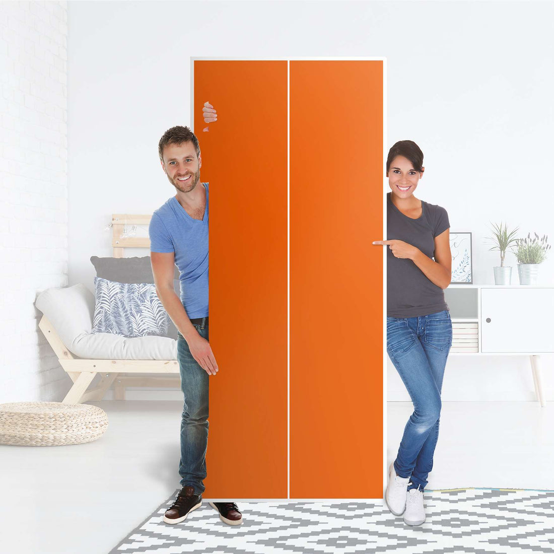 Möbelfolie IKEA Orange Dark - IKEA Pax Schrank 236 cm Höhe - 2 Türen - Folie