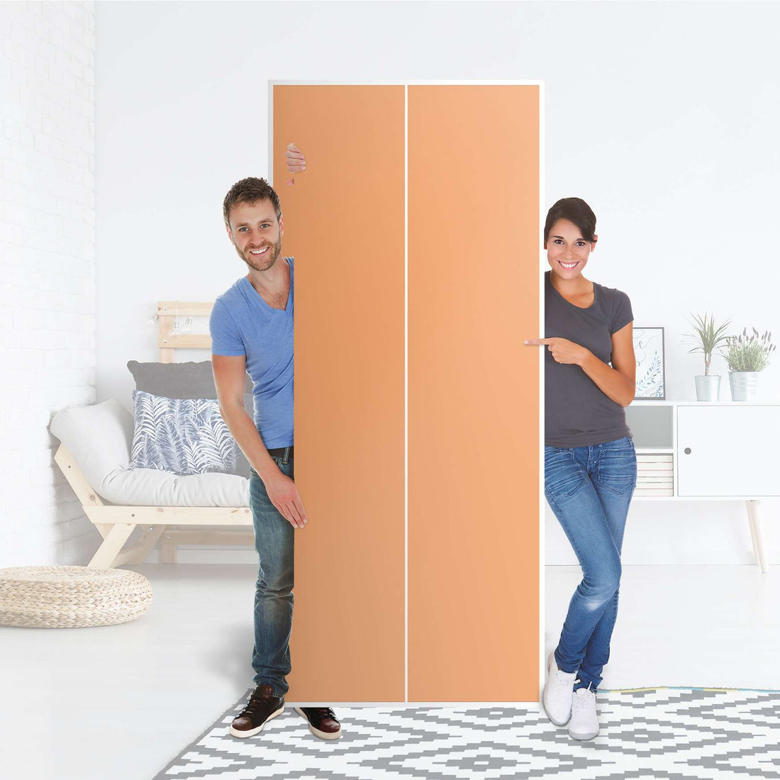 Möbelfolie IKEA Orange Light - IKEA Pax Schrank 236 cm Höhe - 2 Türen - Folie
