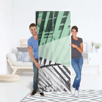 Möbelfolie IKEA Palmen mint - IKEA Pax Schrank 236 cm Höhe - 2 Türen - Folie