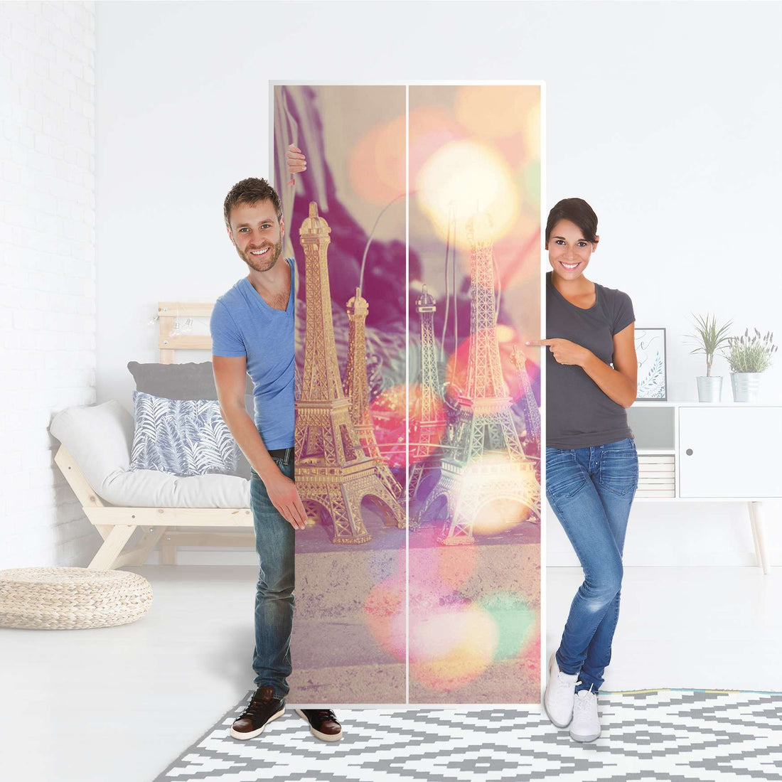 Möbelfolie IKEA Paris - IKEA Pax Schrank 236 cm Höhe - 2 Türen - Folie