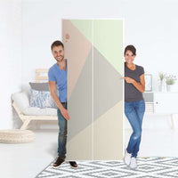 Möbelfolie IKEA Pastell Geometrik - IKEA Pax Schrank 236 cm Höhe - 2 Türen - Folie