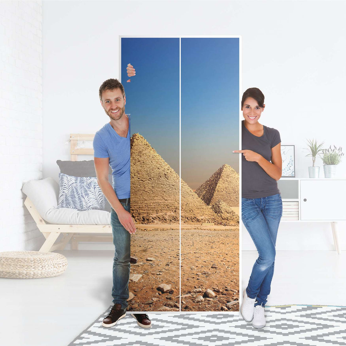 Möbelfolie IKEA Pyramids - IKEA Pax Schrank 236 cm Höhe - 2 Türen - Folie