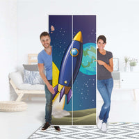 Möbelfolie IKEA Space Rocket - IKEA Pax Schrank 236 cm Höhe - 2 Türen - Folie