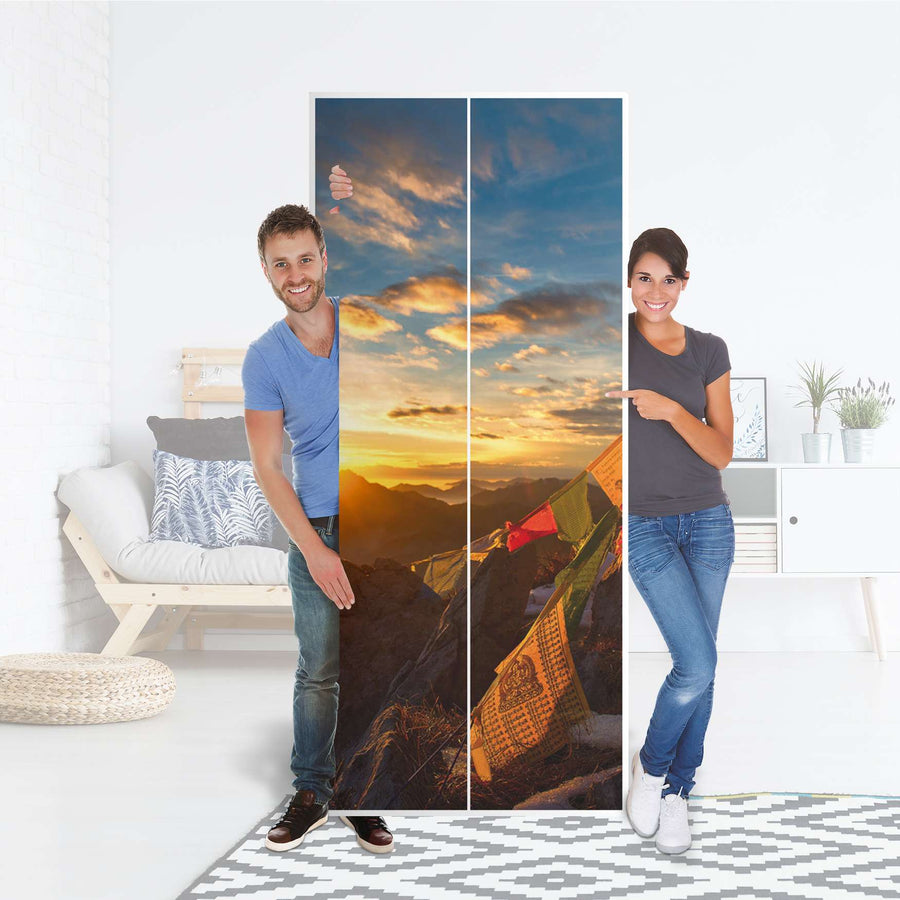 Möbelfolie IKEA Tibet - IKEA Pax Schrank 236 cm Höhe - 2 Türen - Folie