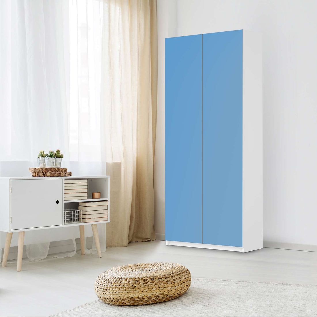 Möbelfolie IKEA Blau Light - IKEA Pax Schrank 236 cm Höhe - 2 Türen - Schlafzimmer