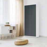 Möbelfolie IKEA Blaugrau Dark - IKEA Pax Schrank 236 cm Höhe - 2 Türen - Schlafzimmer