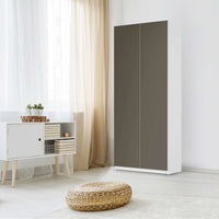 Möbelfolie IKEA Braungrau Dark - IKEA Pax Schrank 236 cm Höhe - 2 Türen - Schlafzimmer