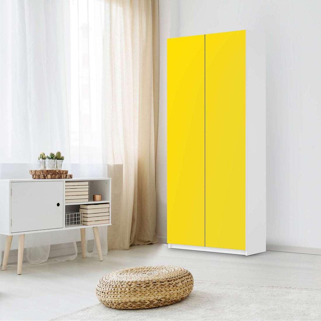 Möbelfolie IKEA Gelb Dark - IKEA Pax Schrank 236 cm Höhe - 2 Türen - Schlafzimmer