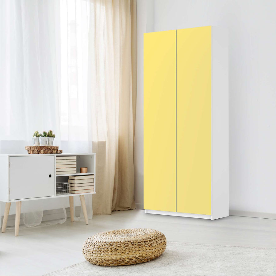 Möbelfolie IKEA Gelb Light - IKEA Pax Schrank 236 cm Höhe - 2 Türen - Schlafzimmer