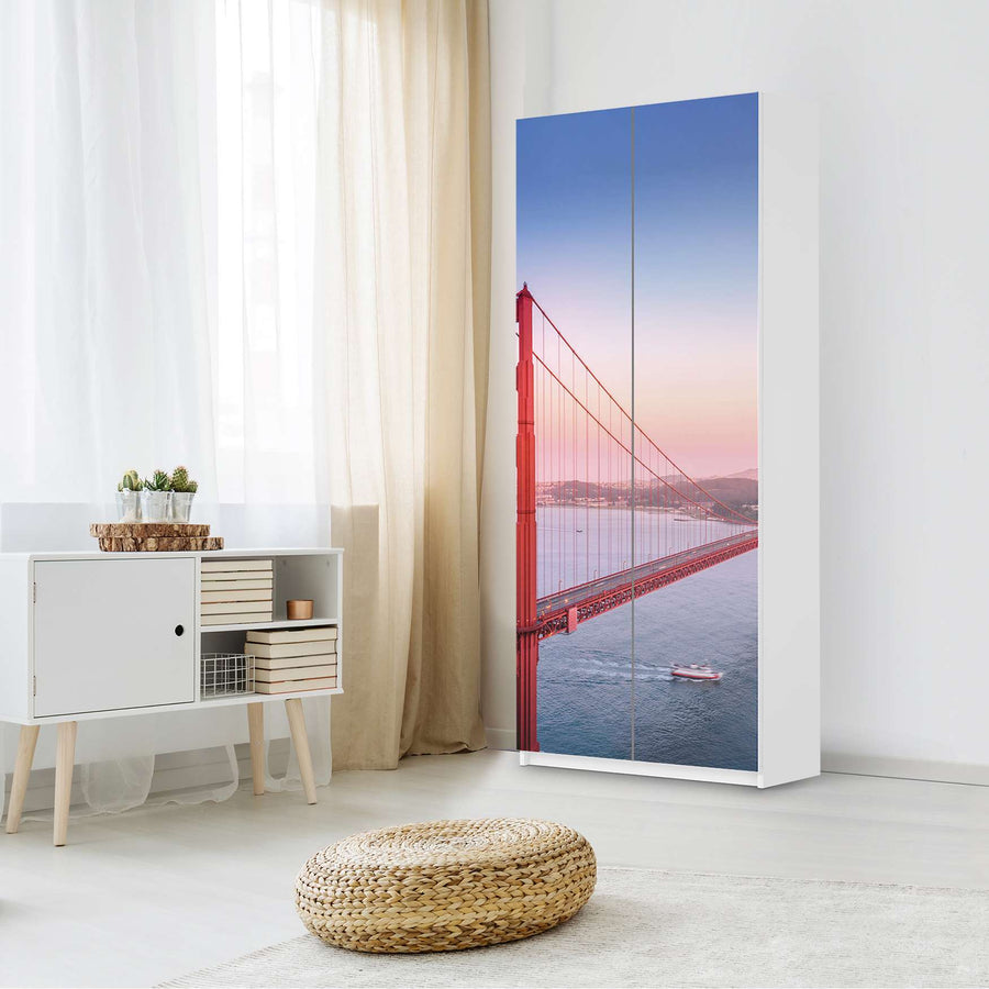 Möbelfolie IKEA Golden Gate - IKEA Pax Schrank 236 cm Höhe - 2 Türen - Schlafzimmer