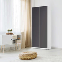 Möbelfolie IKEA Grau Dark - IKEA Pax Schrank 236 cm Höhe - 2 Türen - Schlafzimmer