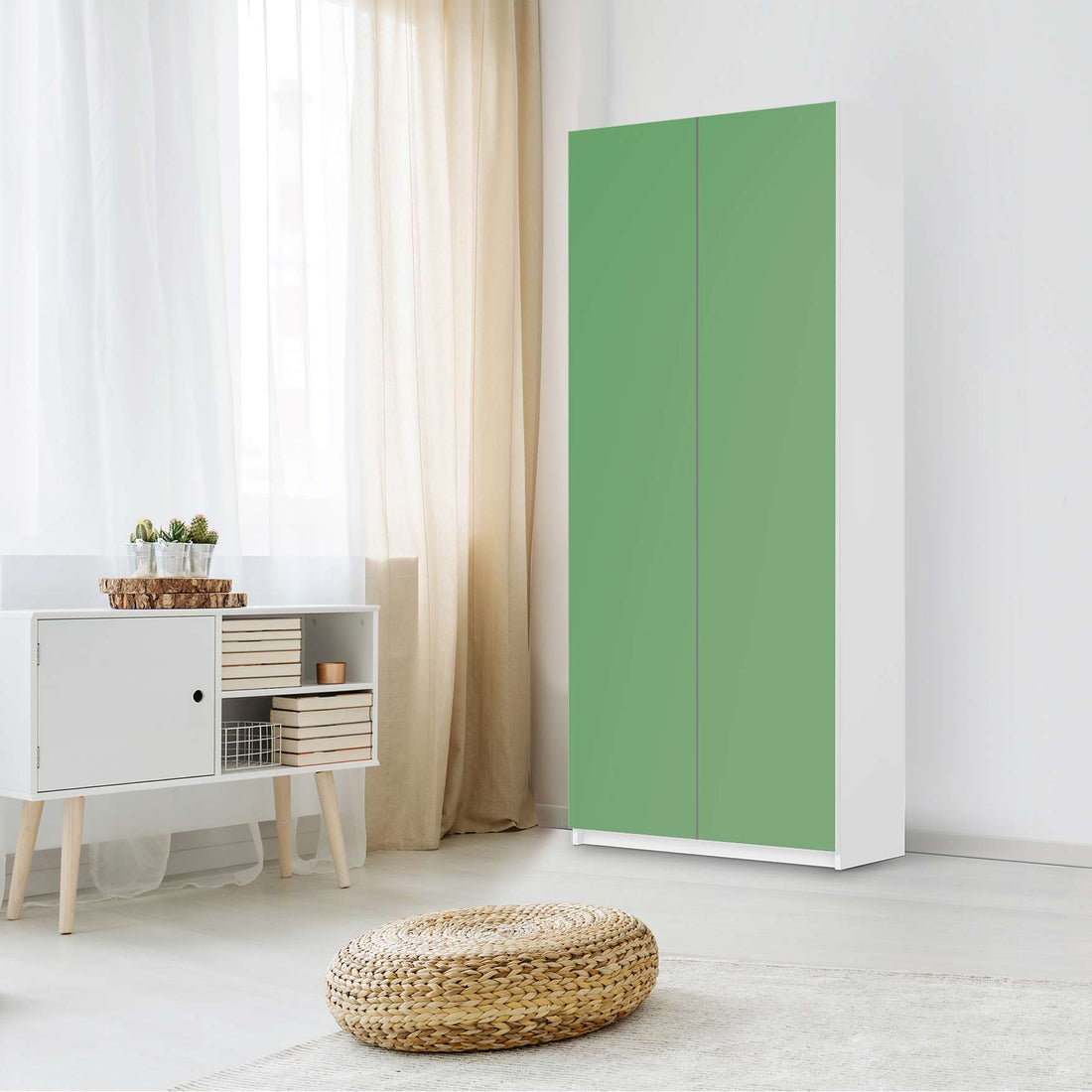 Möbelfolie IKEA Grün Light - IKEA Pax Schrank 236 cm Höhe - 2 Türen - Schlafzimmer