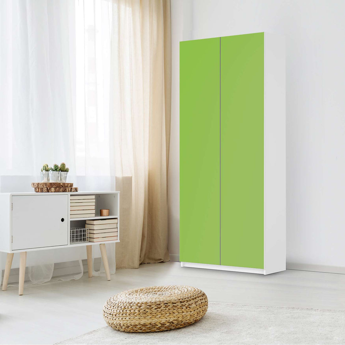 Möbelfolie IKEA Hellgrün Dark - IKEA Pax Schrank 236 cm Höhe - 2 Türen - Schlafzimmer