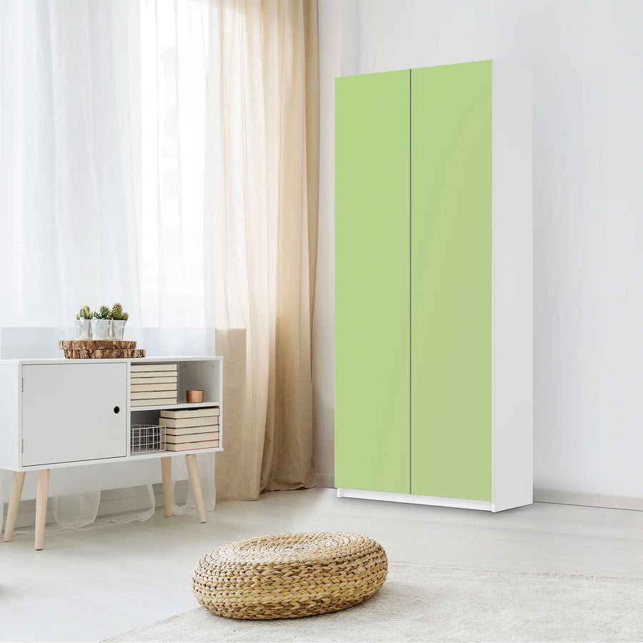Möbelfolie IKEA Hellgrün Light - IKEA Pax Schrank 236 cm Höhe - 2 Türen - Schlafzimmer