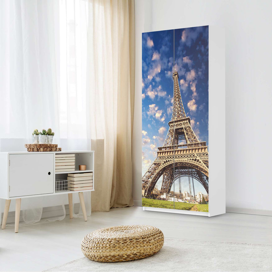 Möbelfolie IKEA La Tour Eiffel - IKEA Pax Schrank 236 cm Höhe - 2 Türen - Schlafzimmer