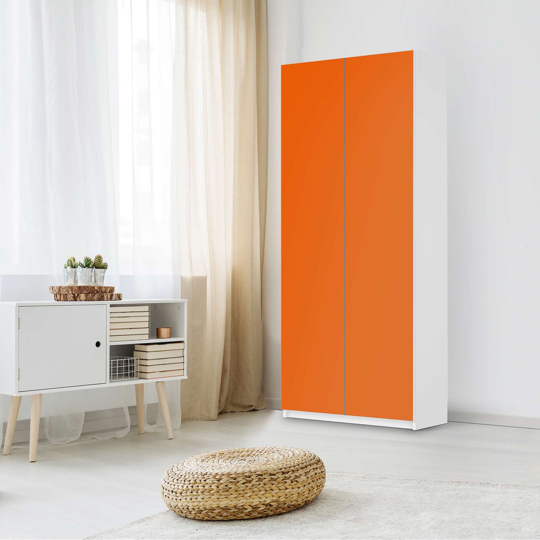 Möbelfolie IKEA Orange Dark - IKEA Pax Schrank 236 cm Höhe - 2 Türen - Schlafzimmer